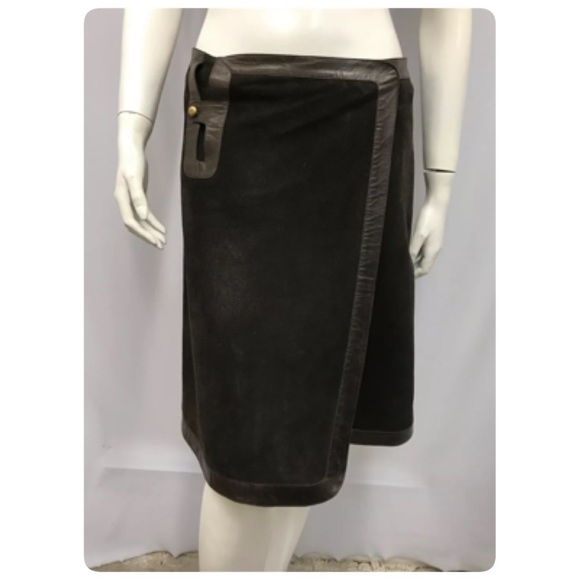 Bally Dresses & Skirts - ❤️SOLD❤️ Bally Leather & Suede Wrap Skirt Vintage 1970’s Size I 42 F 40 USA 8